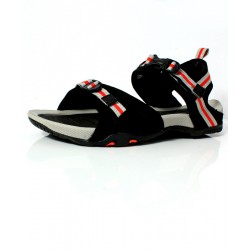 Black Red Stitched Design Casual Sandal DR-483
